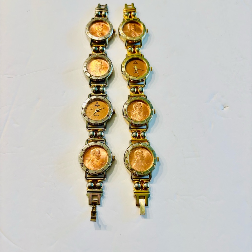 Vintage Jalga Penny Bracelet Watches 2 1989 & 1991 Not working.